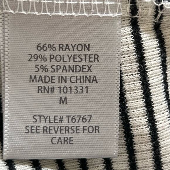 Charlotte Russe Striped Sleeveless Cropped Tank Top Black White Womens Size M - Picture 3 of 4